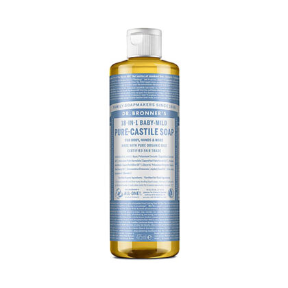 Dr. Bronner’s 18-In-1 Unscented Baby-Mild Castile Soap Organic 475ml