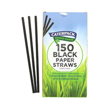 Caterpack Enviro Range 150 Black Paper Straws