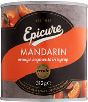 Epicure Mandarins In Fruit Juice ~ No Added Sugar 298g