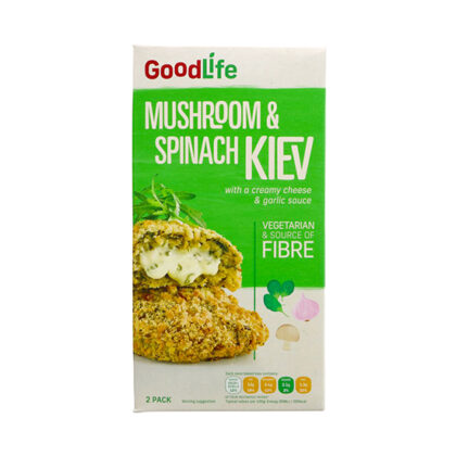 Goodlife Mushroom & Spinach Kiev & Creamy Garlic Cheese Sauce