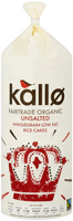 Kallo Unsalted Wholegrain Low Fat Rice Cakes Organic