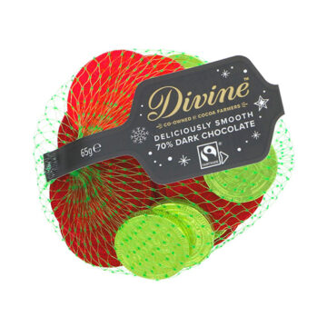Divine Fairtrade 70% Dark Chocolate Coins 65g