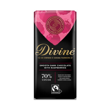 Divine 70% Dark Chocolate With Raspberries Fairtrade