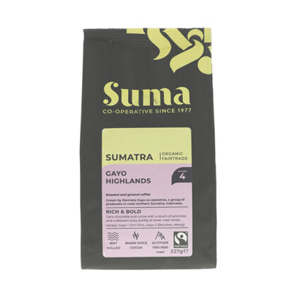 Suma Sumatra Gayo Highlands Ground Coffee Organic Fairtrade 227g