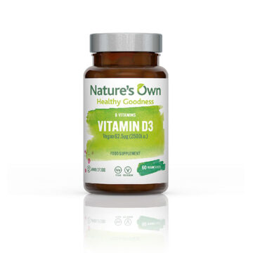 Nature’s Own Vitamin D3 Vegan Food Supplement 2500i.u. 60 Vegan Tablets