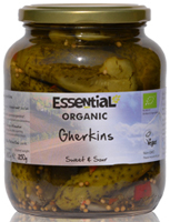 Essential Sweet & Sour Gherkins Organic 350g