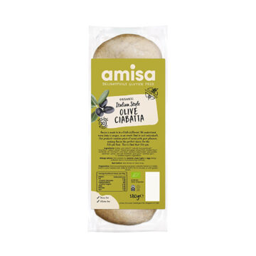 Amisa Gluten Free Olive Ciabatta Organic 180g