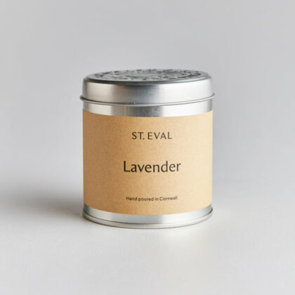 St. Eval Candle Company Lavender Candle in a tin. 45 hour burn