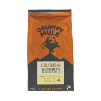 Grumpy Mule Cafe Equidad Colombia Coffee BEANS Organic 200g