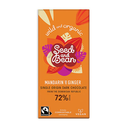 Seed & Bean Co Mandarin & Ginger Extra Dark Chocolate Organic