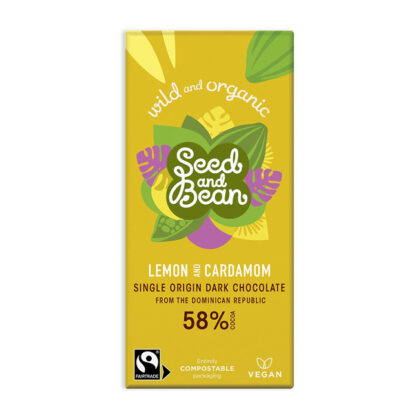 Seed & Bean Co Lemon & Cardamom Fine Dark Chocolate Organic