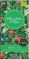 Chocolate & Love Mint Crunch Dark Chocolate Organic