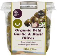 The Real Olive Co. Wild Garlic & Basil Olives Organic