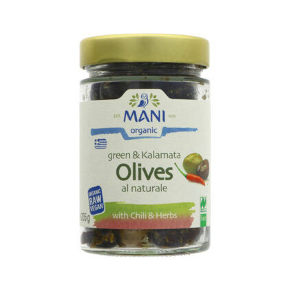 Mani Green & Kalamata Olives With Chilli & Herbs Organic