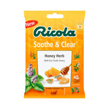 Ricola Soothe & Clear Honey Herb Swiss Herb Lozenges 75g