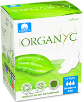 Organyc Moderate Flow Organic Sanitary Pads 10 pack