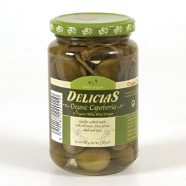 Delicias Organic Caperberries In White Wine Vinegar