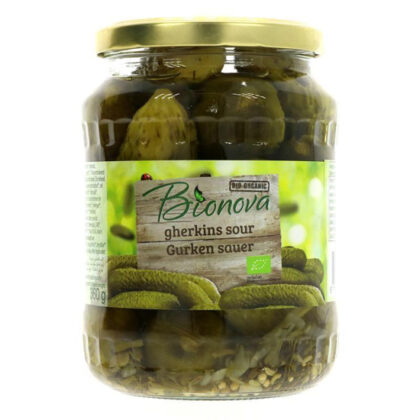 BioNova Sour Gherkins Organic 670g