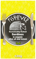 Fish 4 Ever Sardines In Organic Olive Oil & Lemon 120g