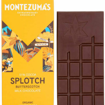 Montezuma’s 51% Cocoa Splotch Milk Chocolate Butterscotch Bar Organic