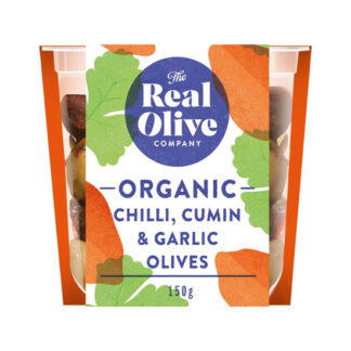 The Real Olive Co. Chill, Cumin Garlic Olives Organic 150g