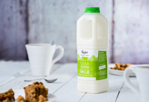 Riverford Unhomogenised Semi-Skimmed Milk Organic 1lt