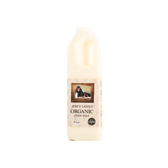 Jess's Ladies Organic Farm Milk Whole 1 Litre