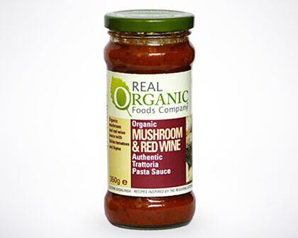 Real Organic Foods Company Mushroom & Red Wine Pasta Sauce 350g