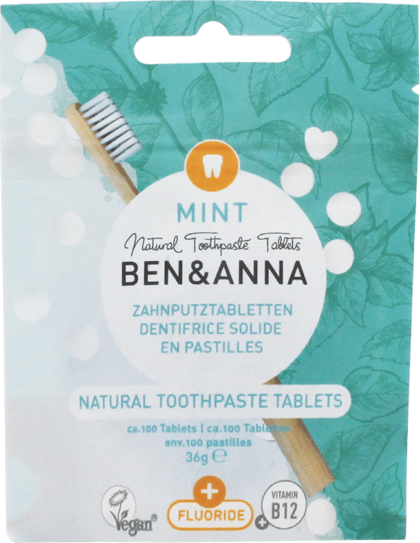 Ben & Anna Toothpaste Tablets Mint with Fluoride 100 tablets