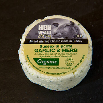 High Weald Garlic & Herb Slipcote Sheeps Cheese Organic