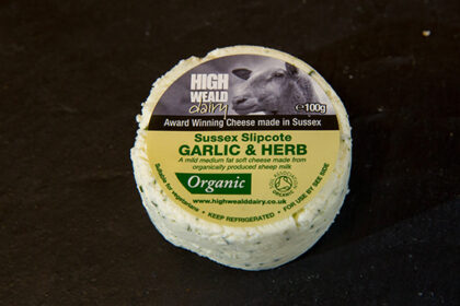 High Weald Garlic & Herb Slipcote Sheeps Cheese Organic