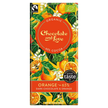 Chocolate & Love Dark Chocolate Orange 65% Bar