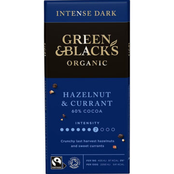 G&B Dark Hazelnut Currant Chocolate Organic 90g