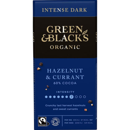 G&B Dark Hazelnut Currant Chocolate Organic 90g