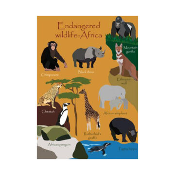 Endangered Wildlife Africa Greetings Card