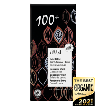 Vivani 100% Superior Dark Chocolate with Nibs