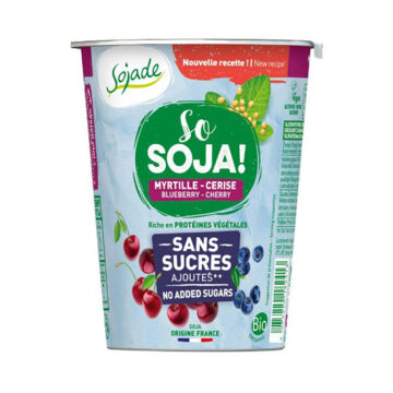 Sojade Blueberry Cherry No Added Sugar Soya Yogurt Organic