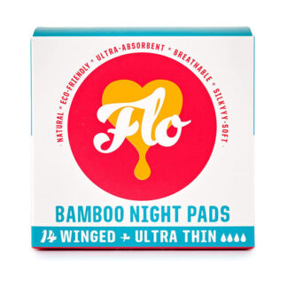 Flo Bamboo Ultra Thin Winged Night Sanitary Pads 14 pack