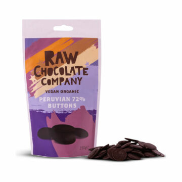 The Raw Chocolate Company Peruvian 72% Chocolate Buttons Organic 150g