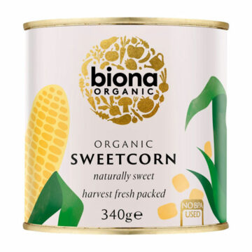 Biona Naturally Sweet Sweetcorn Canned from Fresh Organic