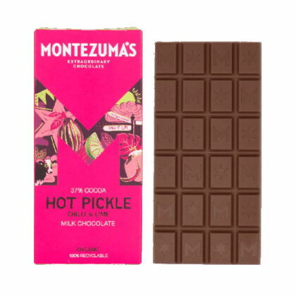 Montezuma’s Milk Chocolate Hot Pickle Chilli & Lime Organic 90g