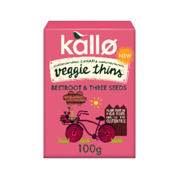 Kallo Chickpea Veggie Thins Beetroot & Three Seeds