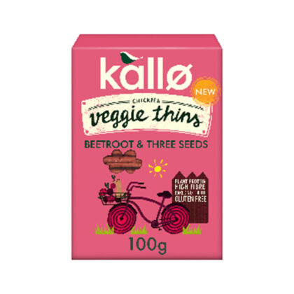 Kallo Chickpea Veggie Thins Beetroot & Three Seeds
