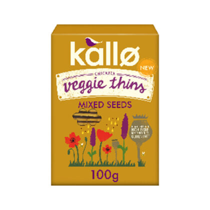 Kallo Chickpea Veggie Thins Mixed Seeds