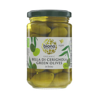 Biona Bella Di Cerignola Green Olives in Brine Organic 280g