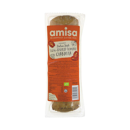 Amisa Gluten Free Sun-dried Tomato Ciabatta Organic 180g