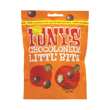 Tony’s Chocolonely Littl’ Bits Milk Caramel Sea Salt & Biscuit Mix 100g