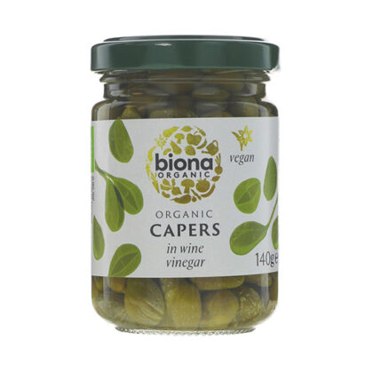 Biona Capers in Wine Vinegar Organic 140g