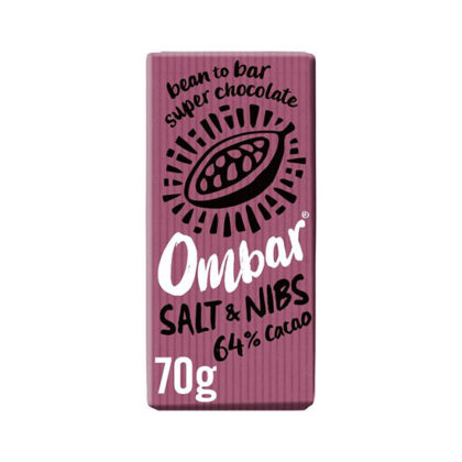 Ombar Salt & Nibs 64% Cacao Chocolate Organic 70g