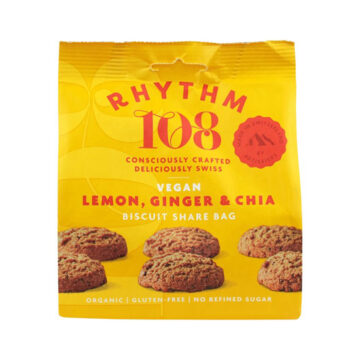 Rhythm 108 Lemon Ginger & Chia Biscuits Organic 135g